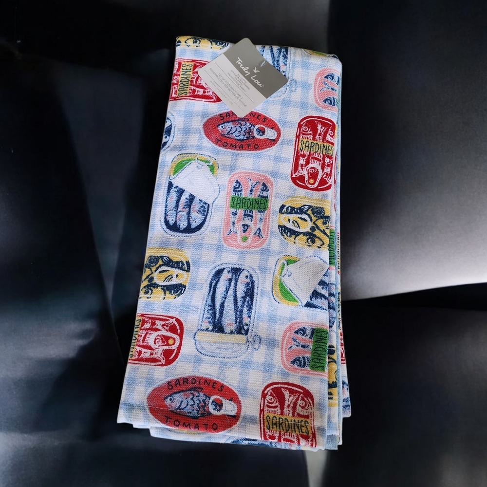Colorful Sardine Can Print Tea Towel Set Of 3 Truly Lou